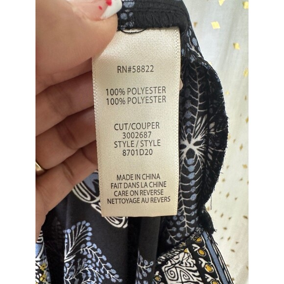 Max Studio Oversize Asian Inspired Floral Geometric Open Tunic Cardigan Kimono M - Picture 6 of 7